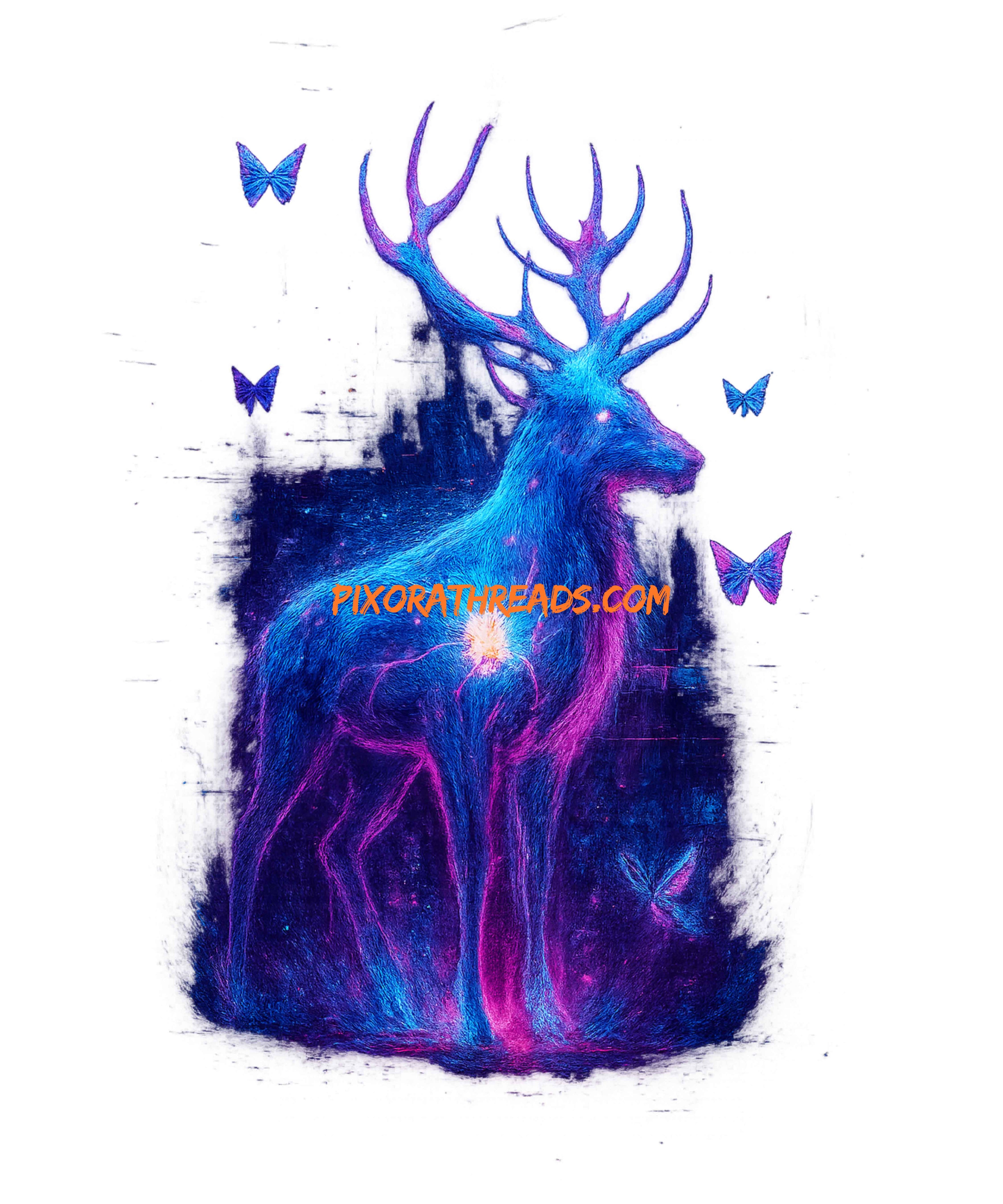 Glitch Fauna digital art preview featuring vibrant colors in a transparent PNG format.