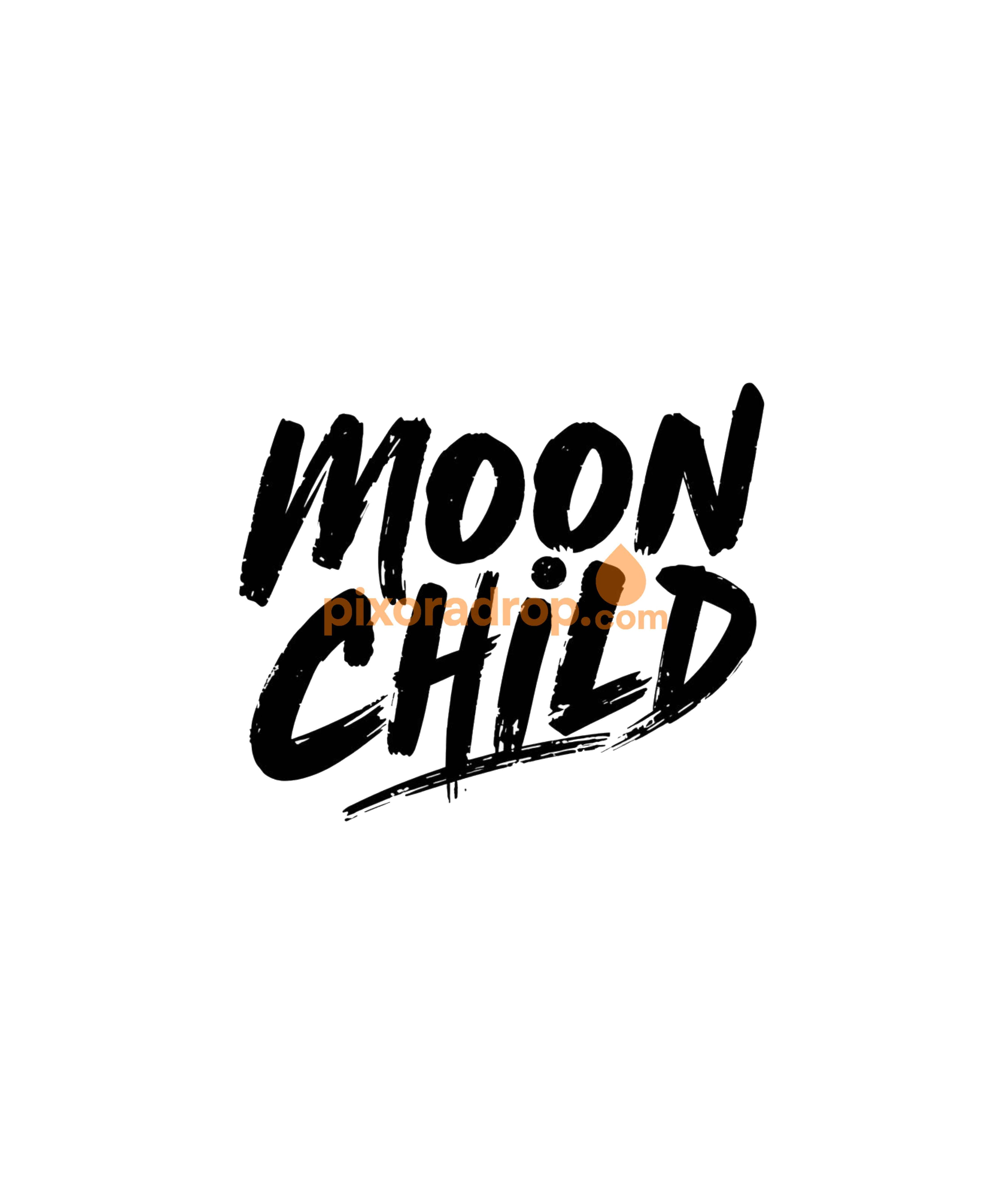 Digital art print titled Moon Child with transparent background, 4500x5400 pixels at 300 DPI.