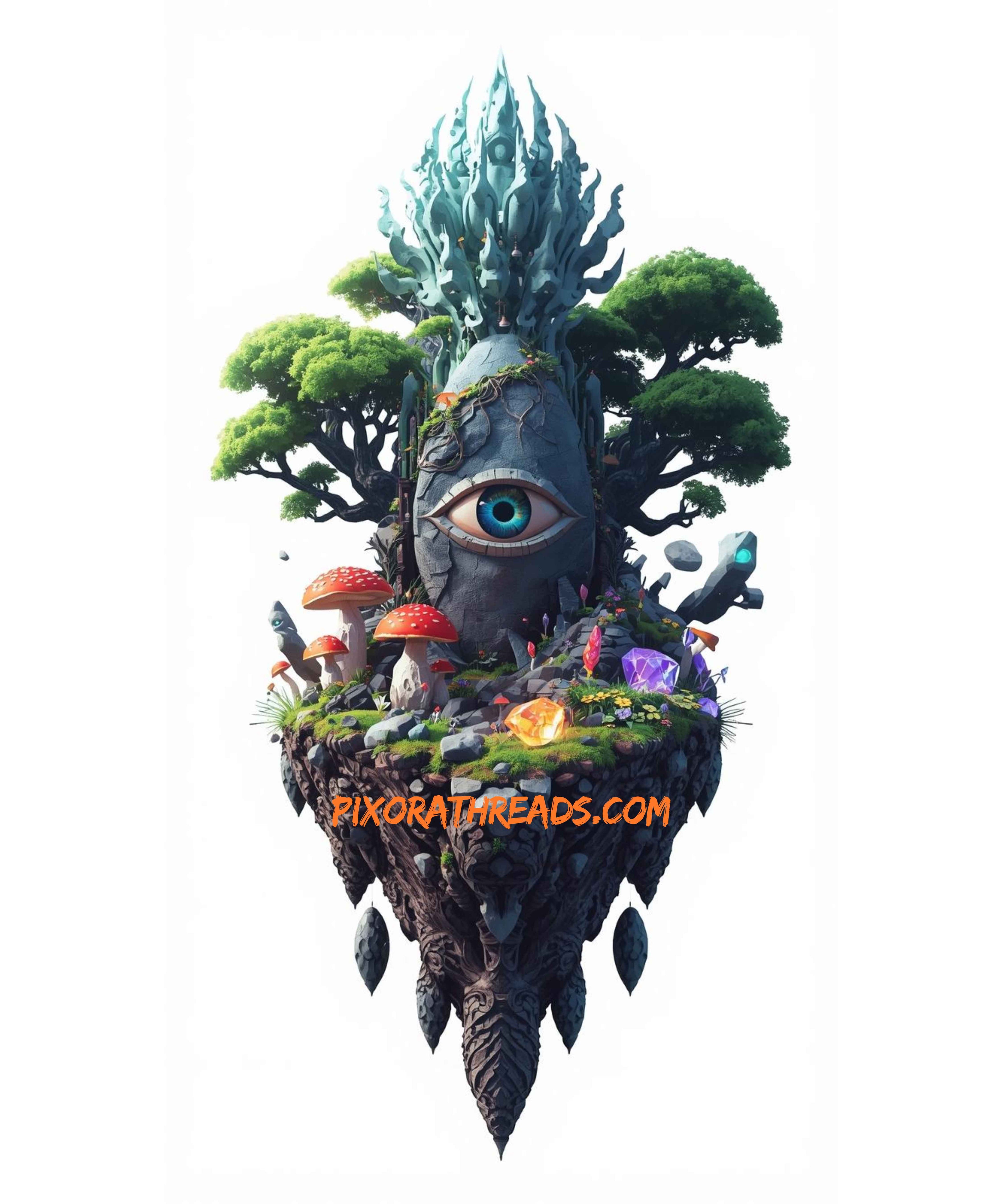 Digital art featuring a mystical grove design in transparent PNG format.