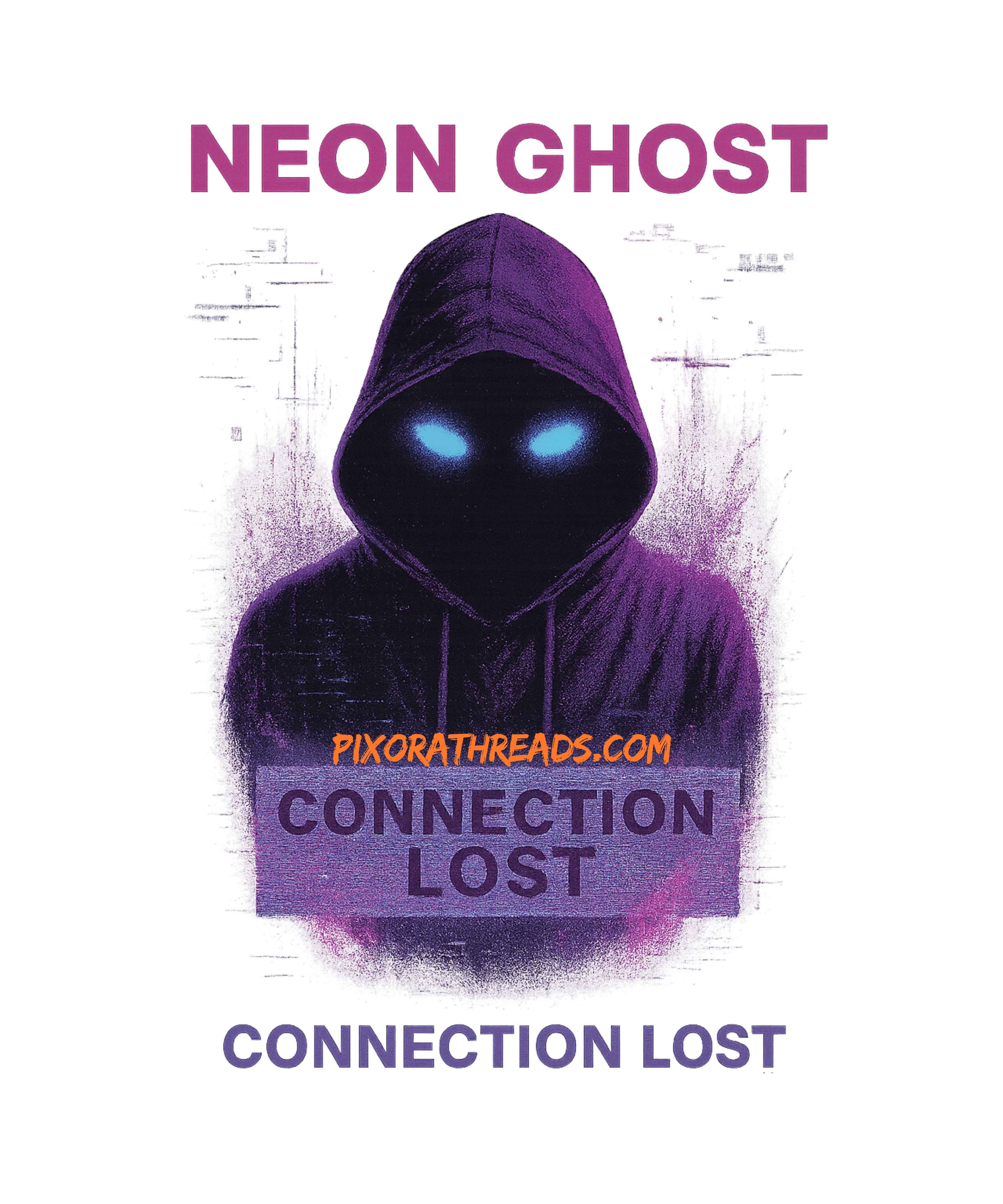 Neon Ghost digital art with transparent background in high-resolution PNG format.