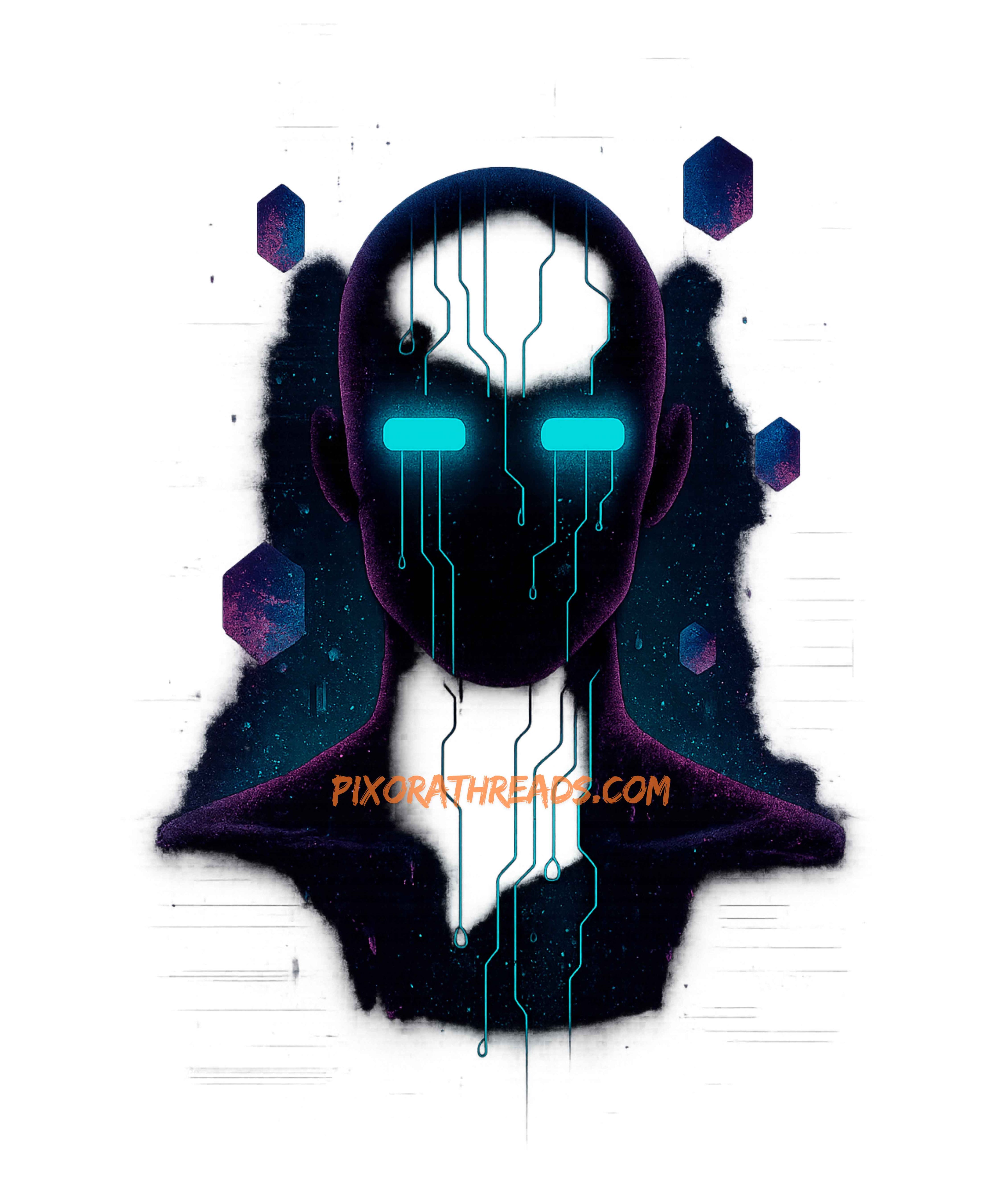 Digital art preview featuring a neon oracle design on a transparent PNG background.