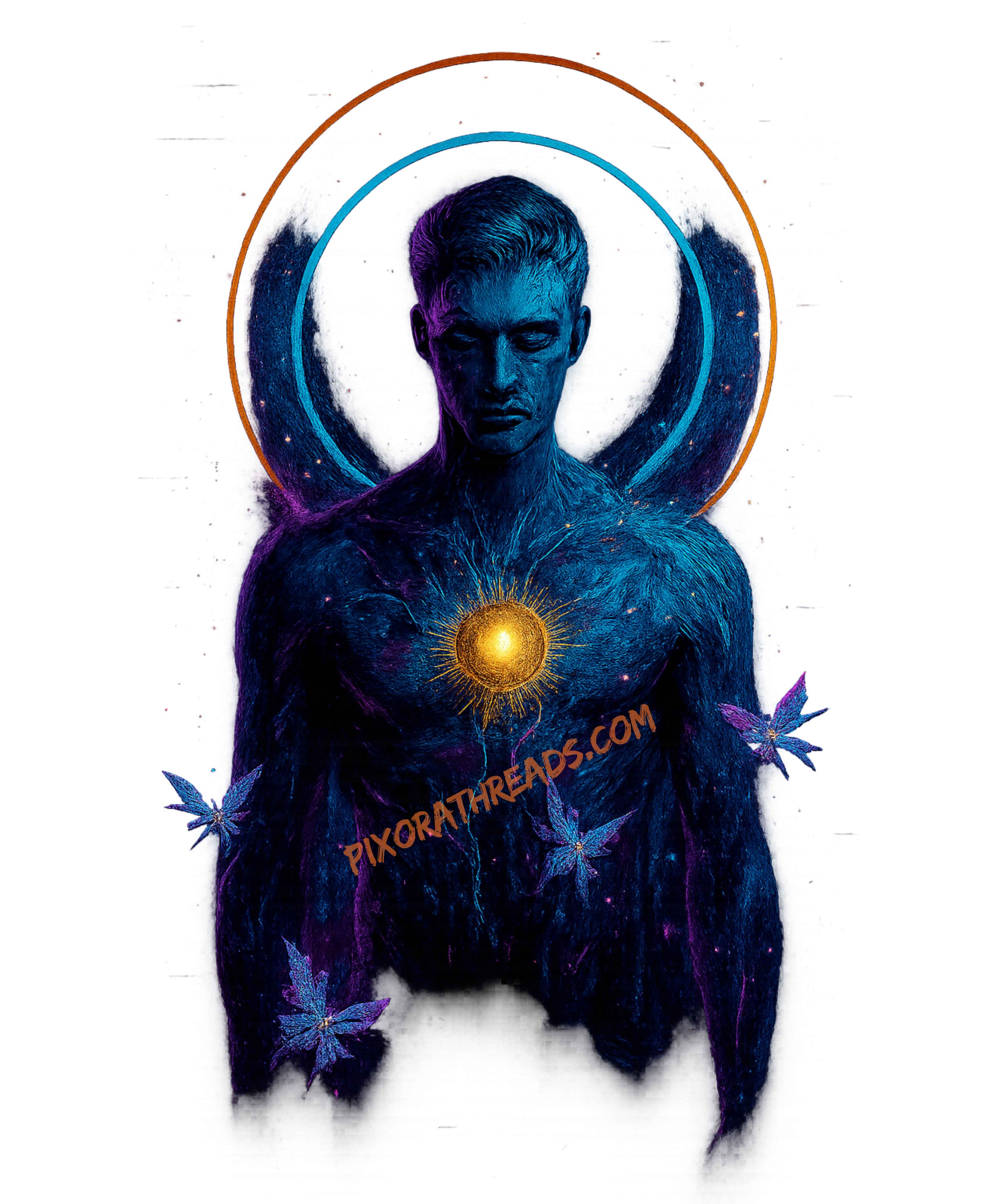 Vibrant Tech Halo digital art design in transparent PNG format with colorful abstract elements.